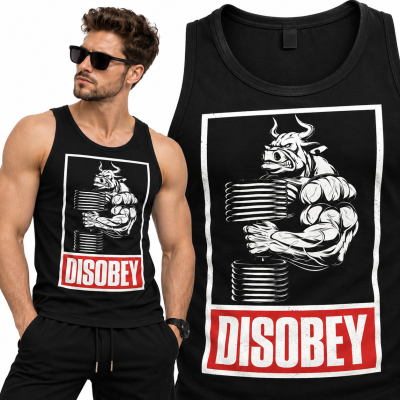 TANK TOP ŚMIESZNY  SIŁOWNIA BULL DISOBEY